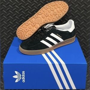 adidas Gazelle Indoor Black White‎ Gum Sneakers H06259 Men's Sizes 12.5